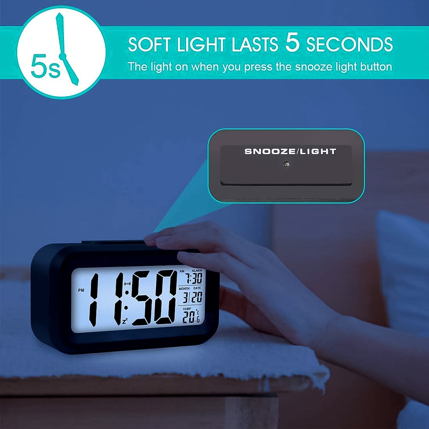 Soft Glow LCD Desk Clock Soft Glow LCD Desk Clock